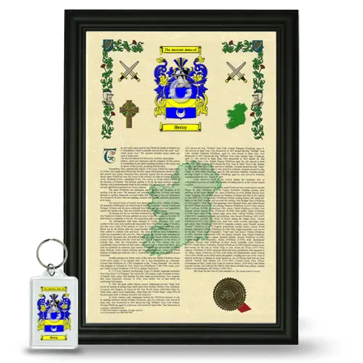 Herny Framed Armorial History and Keychain - Black