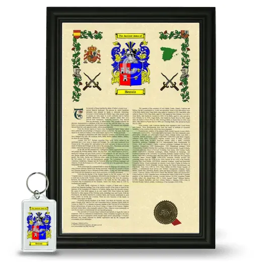 Herraiz Framed Armorial History and Keychain - Black