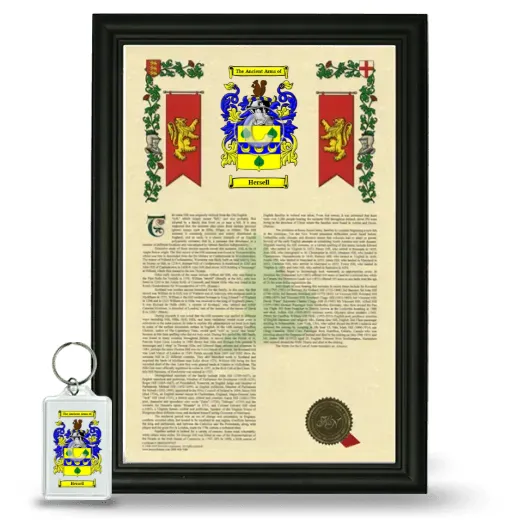 Hersell Framed Armorial History and Keychain - Black