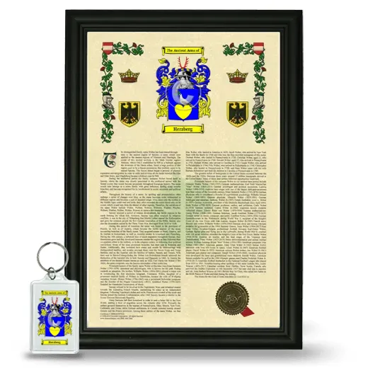 Herzberg Framed Armorial History and Keychain - Black