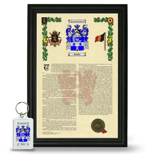 Hetzler Framed Armorial History and Keychain - Black