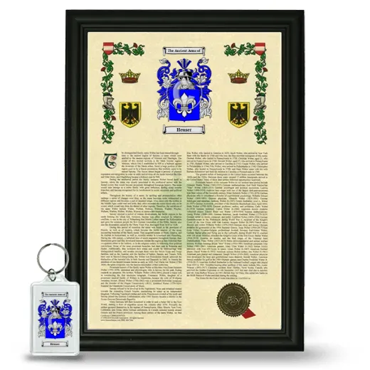 Heuser Framed Armorial History and Keychain - Black