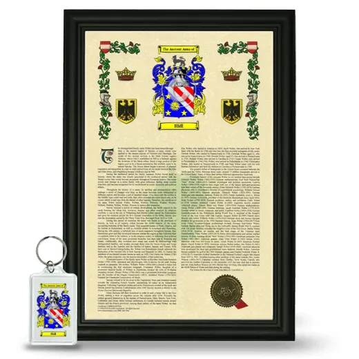 Hidl Framed Armorial History and Keychain - Black