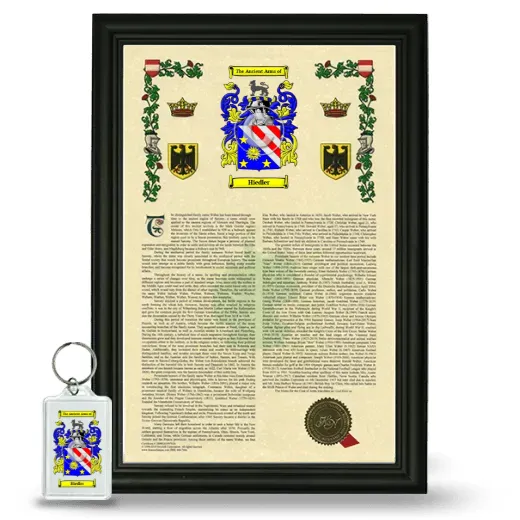 Hiedler Framed Armorial History and Keychain - Black