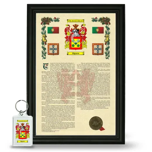 Higuera Framed Armorial History and Keychain - Black