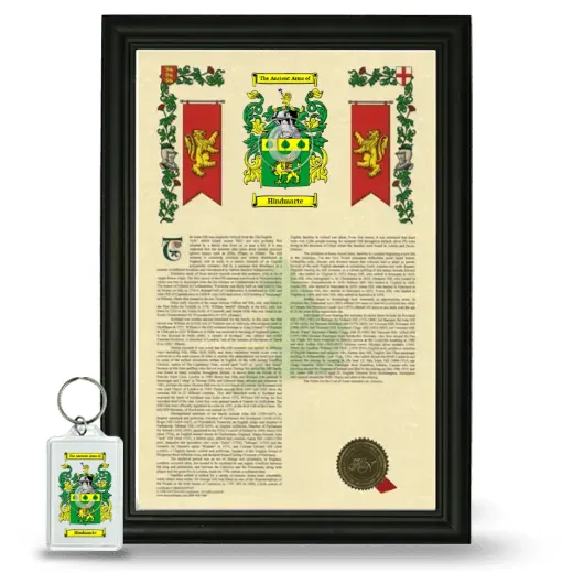 Hindmarte Framed Armorial History and Keychain - Black