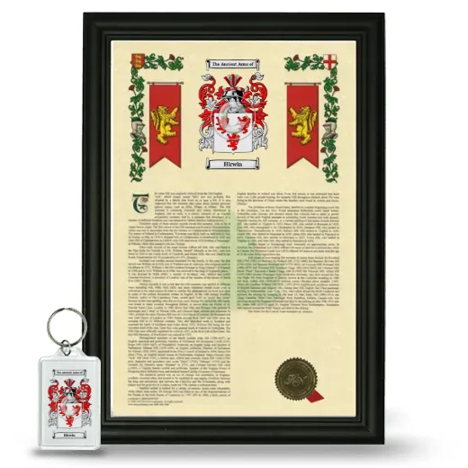 Hirwin Framed Armorial History and Keychain - Black