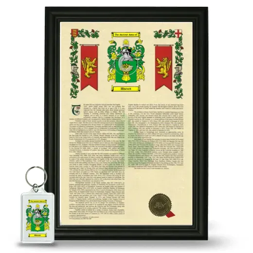 Hiscutt Framed Armorial History and Keychain - Black
