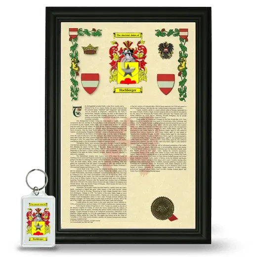 Hochberger Framed Armorial History and Keychain - Black