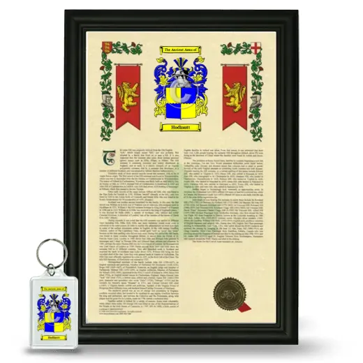 Hodinutt Framed Armorial History and Keychain - Black