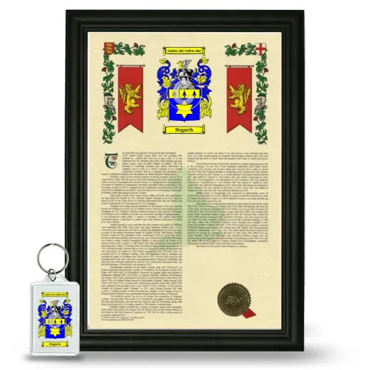 Hogarth Framed Armorial History and Keychain - Black