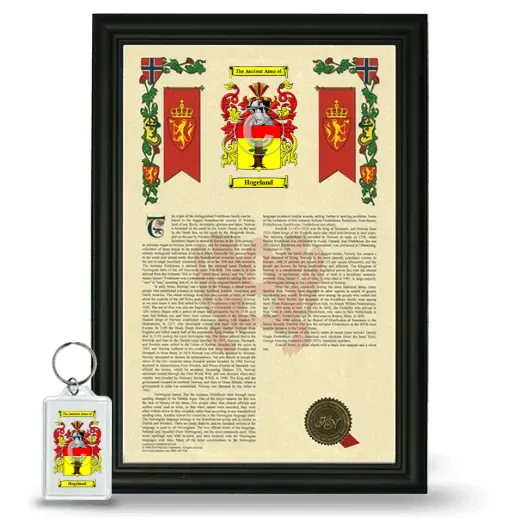 Hogeland Framed Armorial History and Keychain - Black