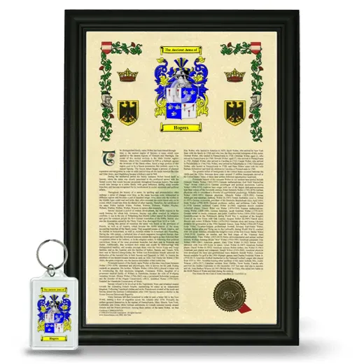 Hogers Framed Armorial History and Keychain - Black