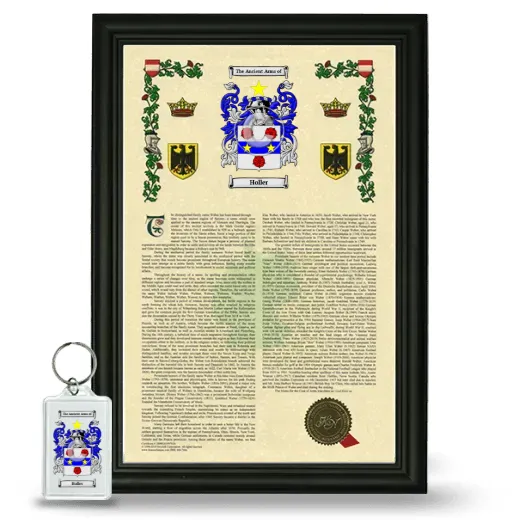 Holler Framed Armorial History and Keychain - Black