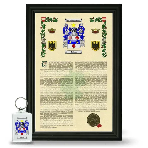 Hollore Framed Armorial History and Keychain - Black