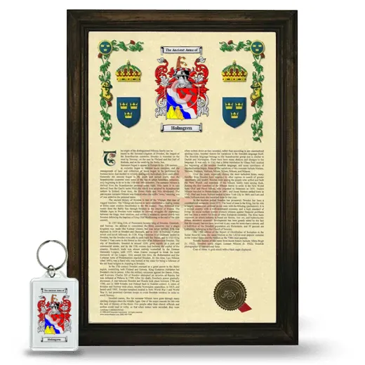 Holmgren Framed Armorial History and Keychain - Brown