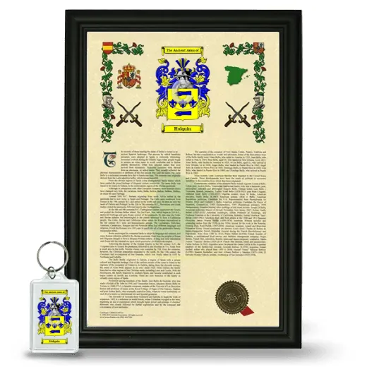 Holquin Framed Armorial History and Keychain - Black
