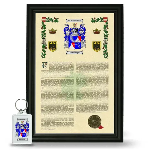 Hornberger Framed Armorial History and Keychain - Black