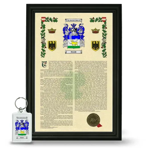 Hossle Framed Armorial History and Keychain - Black