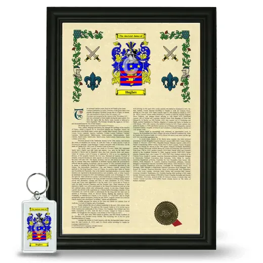 Hughes Framed Armorial History and Keychain - Black