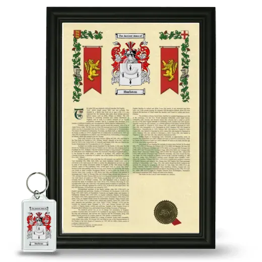 Hurlston Framed Armorial History and Keychain - Black