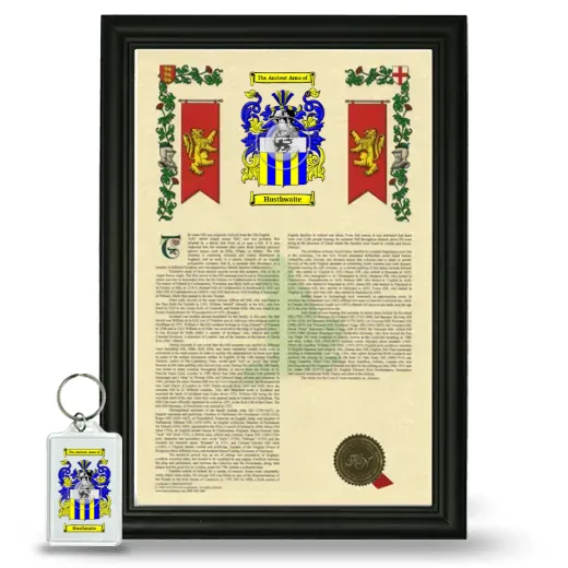 Husthwaite Framed Armorial History and Keychain - Black