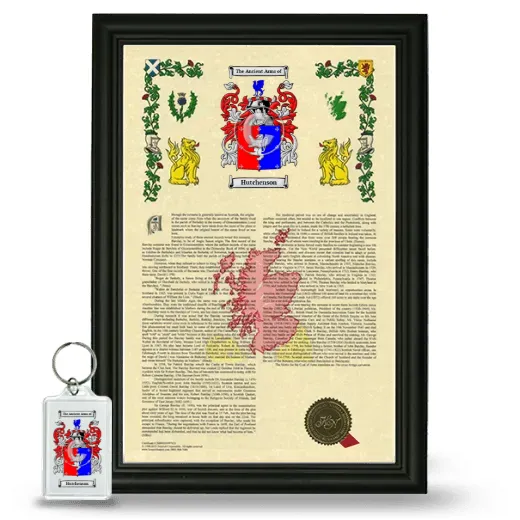 Hutchenson Framed Armorial History and Keychain - Black