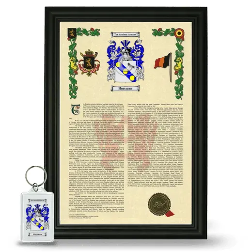 Huysman Framed Armorial History and Keychain - Black