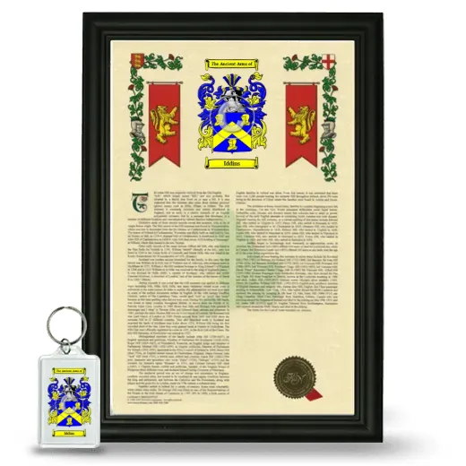 Iddins Framed Armorial History and Keychain - Black