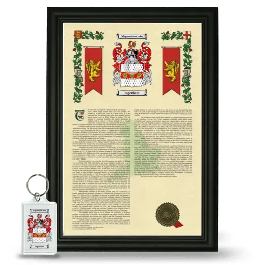 Ingerham Framed Armorial History and Keychain - Black