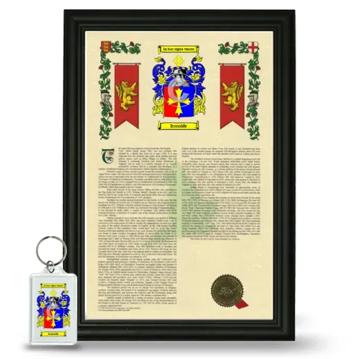 Ironside Framed Armorial History and Keychain - Black