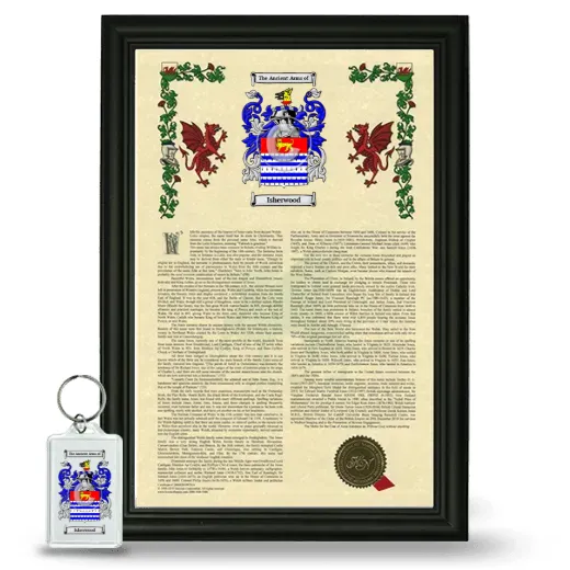 Isherwood Framed Armorial History and Keychain - Black