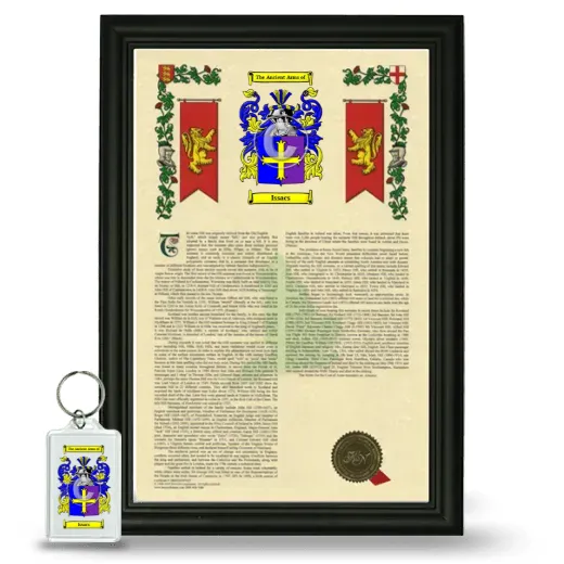 Issacs Framed Armorial History and Keychain - Black