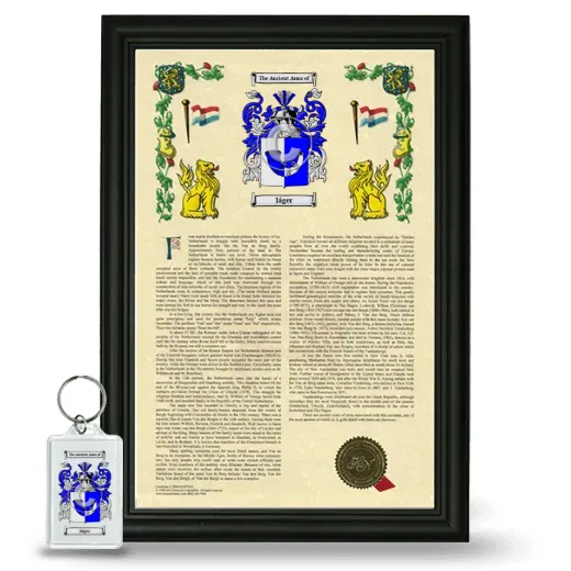 Jáger Framed Armorial History and Keychain - Black