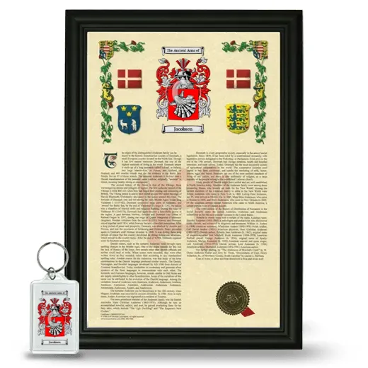 Jacobsen Framed Armorial History and Keychain - Black