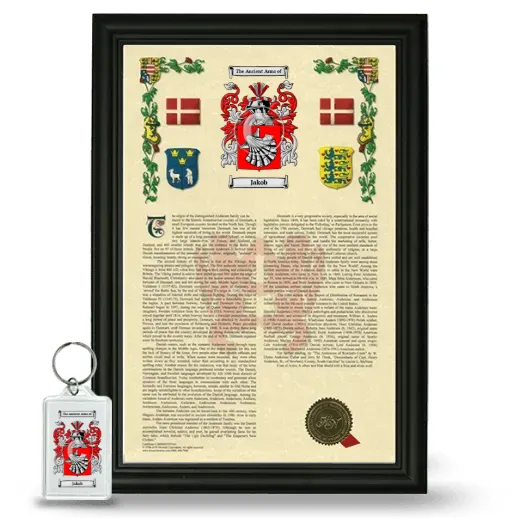 Jakob Framed Armorial History and Keychain - Black