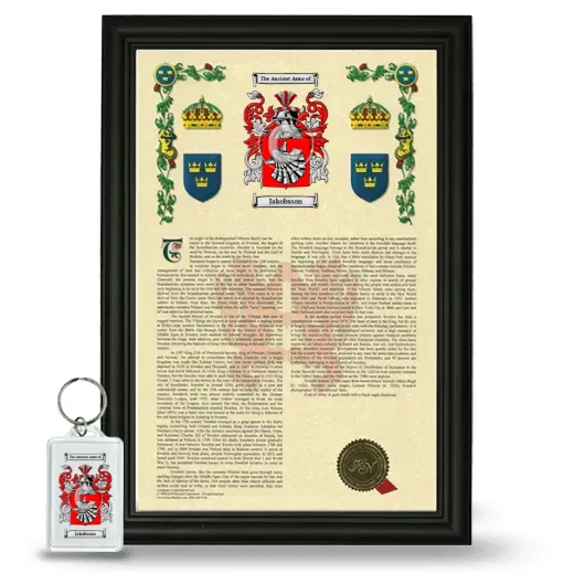 Jakobsson Framed Armorial History and Keychain - Black