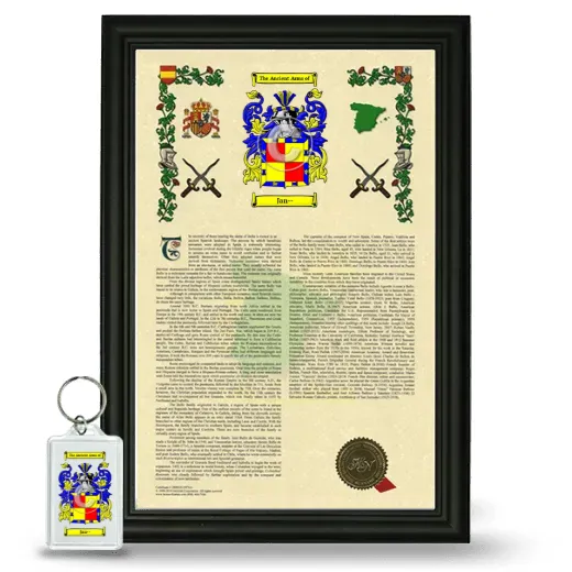 Jan-- Framed Armorial History and Keychain - Black