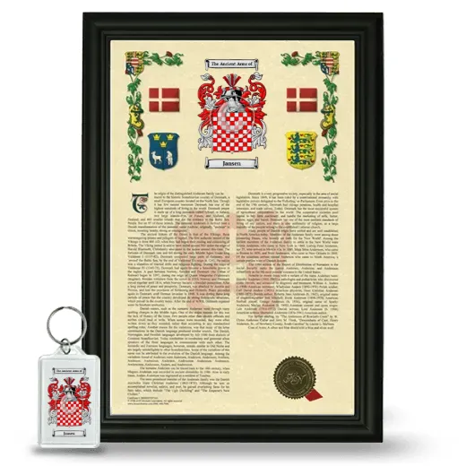 Jansen Framed Armorial History and Keychain - Black