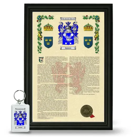 Jansson Framed Armorial History and Keychain - Black