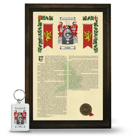 Jarman Framed Armorial History and Keychain - Brown
