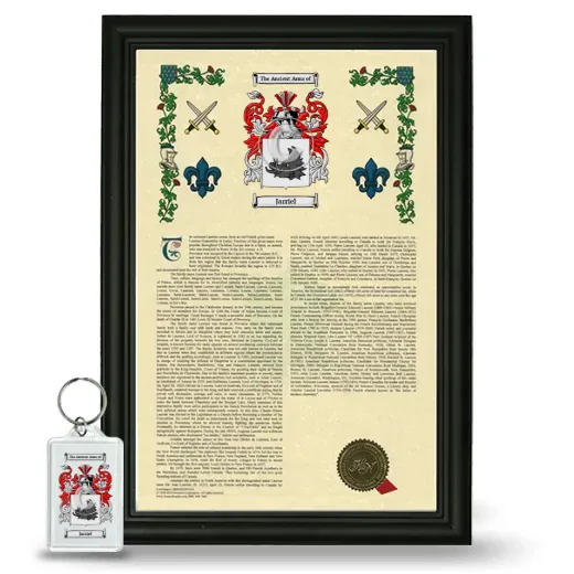 Jarriel Framed Armorial History and Keychain - Black