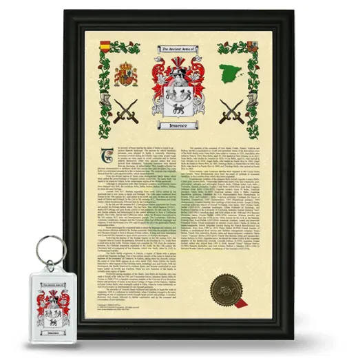 Jemenez Framed Armorial History and Keychain - Black