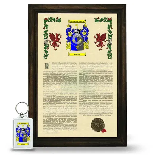 Jenkins Framed Armorial History and Keychain - Brown