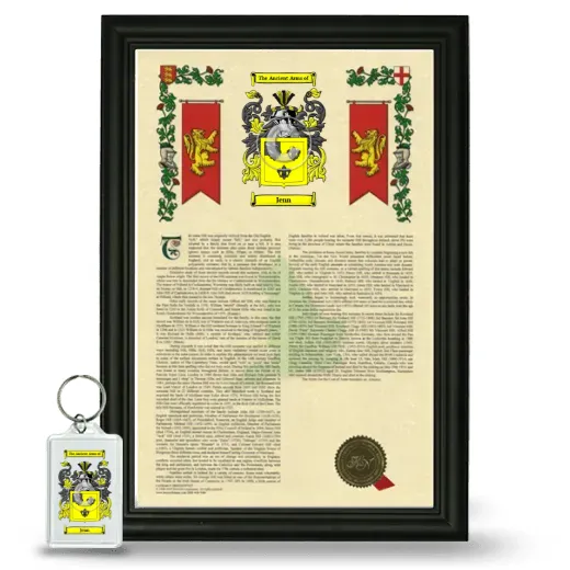 Jenn Framed Armorial History and Keychain - Black