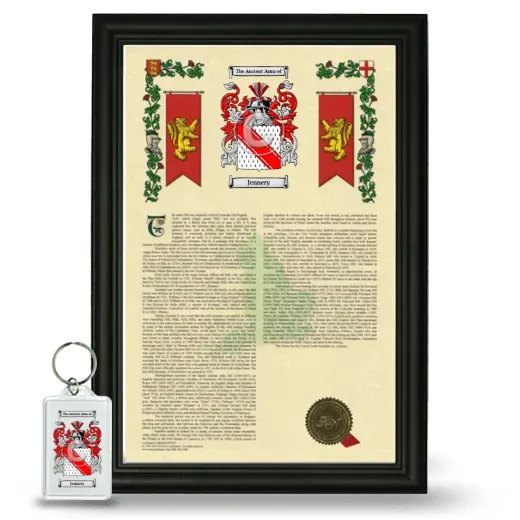 Jennery Framed Armorial History and Keychain - Black