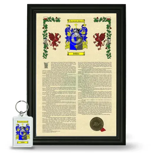 Jerkins Framed Armorial History and Keychain - Black