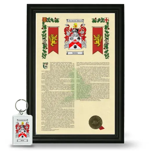 Jervey Framed Armorial History and Keychain - Black