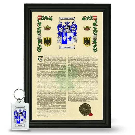 Jesmond Framed Armorial History and Keychain - Black