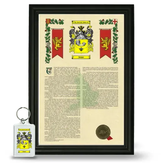 Jeune Framed Armorial History and Keychain - Black